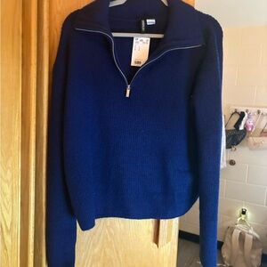 Divided Navy Blue Women's Sweater